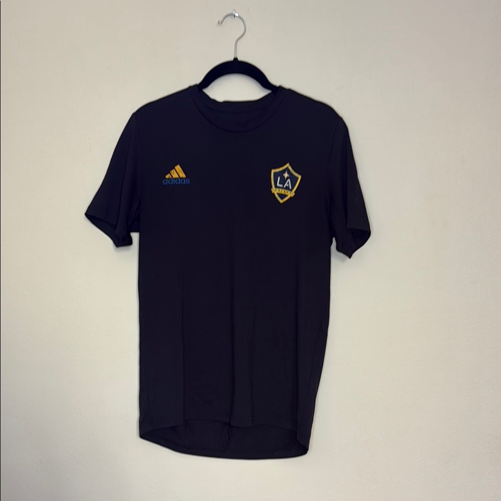 Adidas Black Men's Shirt with Gold Accents